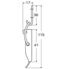 115 x15 mm, Paslanmaz Mandallı Kilit
