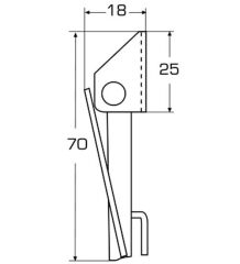 60-70 X 25 mm, Paslanmaz Mandallı Kilit - Ayarlı