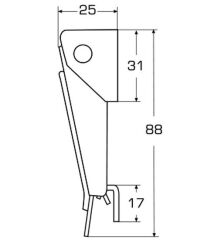 88mm, Paslanmaz Mandallı Kilit - Ayarlı