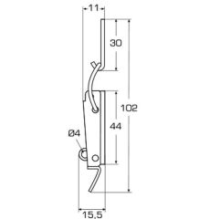 102 X 16,5 mm , Paslanmaz Mandallı Kilit, Asma Kilit Halkalı