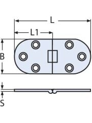 H 80 x 30, Paslanmaz Menteşe