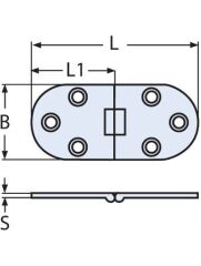 H 80 x 30, Paslanmaz Menteşe