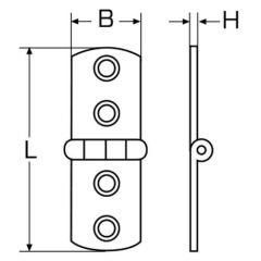 B - 85 X 30 X 1,5 mm, Paslanmaz Menteşe
