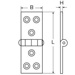 B - 90 X 30 X 1,5 mm, Paslanmaz Menteşe