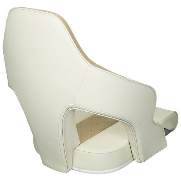 4PLUS Premium Katlanır Kaptan Koltuğu - Flip-Up Marin Seri (Krem/Bej)