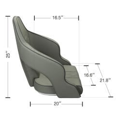 Lüks Tekne Kaptan Koltuğu - Gri/Koyu Gri Baklava Desenli - Ergonomik Marin Koltuk
