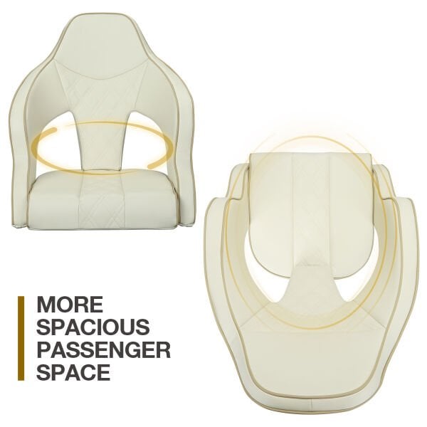 Lüks Tekne Kaptan Koltuğu - Bej/Ekru Baklava Desenli - Premium Marin Koltuk