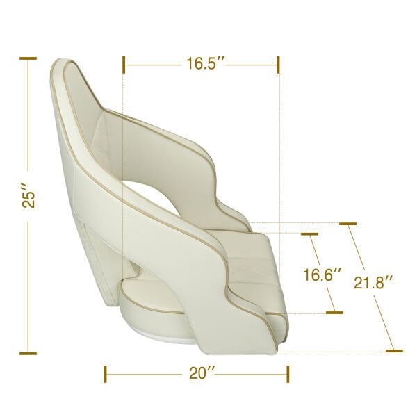 Lüks Tekne Kaptan Koltuğu - Bej/Ekru Baklava Desenli - Premium Marin Koltuk