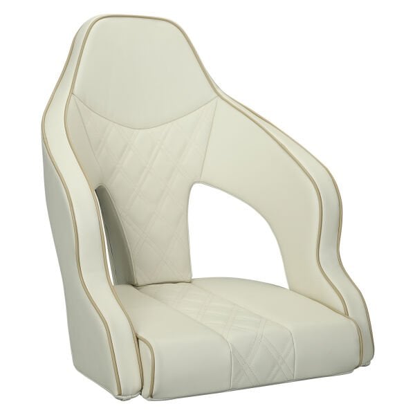 Lüks Tekne Kaptan Koltuğu - Bej/Ekru Baklava Desenli - Premium Marin Koltuk