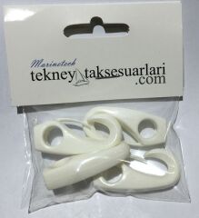 4 ADET 6mm, Plastik Kanca Beyaz