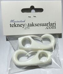 2 ADET 8mm , Plastik Kanca Beyaz
