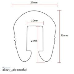 Tekne kenar, Küpeşte Fitili, Lastiği, Gri