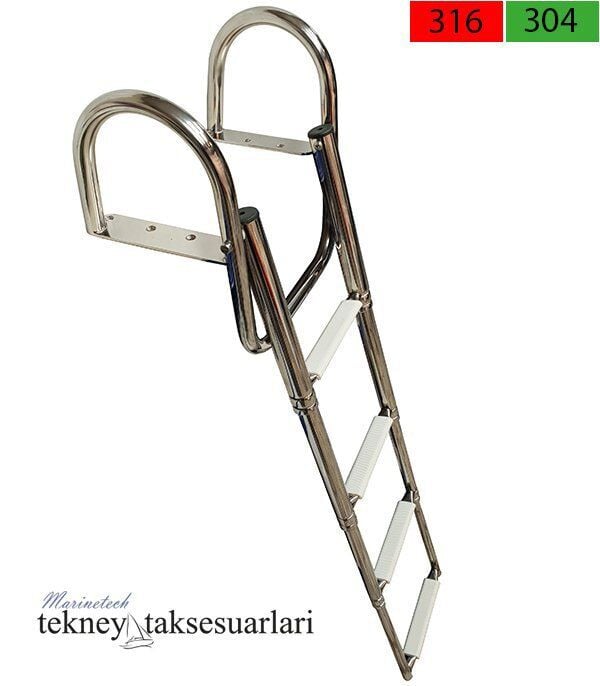 4 Basamaklı, Havuz Tip, Teleskopik, Katlanır Merdiven