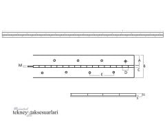 1020 x 32 x 1mm, Paslanmaz Şerit Menteşe,  Boy Menteşe