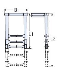 Kızaklı teleskopik merdiven, Kapaklı 3 basamaklı 304 kalite
