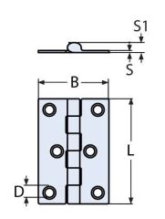 75 x 100, Paslanmaz Menteşe