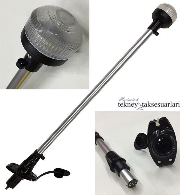 LED Işıklı, Soketli, Bayrak Direği, Seyir Feneri, SİYAH