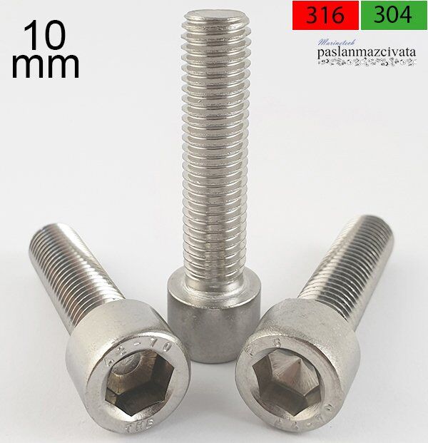 M10 Paslanmaz İmbus Civata Çeşitleri DIN912