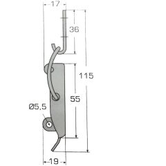 115 X 15 mm, Paslanmaz Mandallı Kilit, Asma Kilit Halkalı