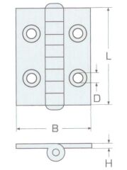 A,25 X 30 X 0,8 mm Paslanmaz Menteşe