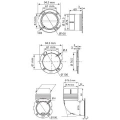 Ventilatör Konnektörü, Dirsek, 76mm, Beyaz