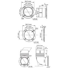 Ventilatör Konnektör Flanşı, 76 x 5mm, Beyaz