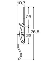 76,5 X 14,5 mm, Paslanmaz Mandallı Kilit
