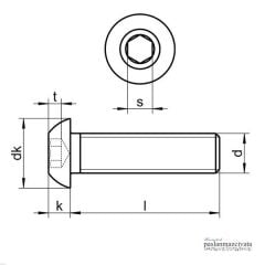 M8 Paslanmaz Bombe Baş Alyan (imbus) Civata Çeşitleri DIN7380