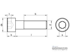 M16 Paslanmaz İmbus Civata Çeşitleri DIN912