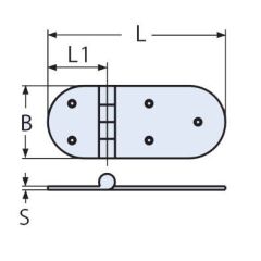 146 x 65, 316 Kalite Paslanmaz  Menteşe