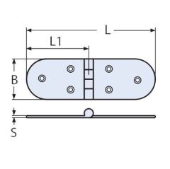 190 x 65, 316 Kalite Paslanmaz  Menteşe Civatalı