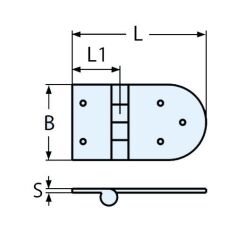 72 x 65, 316 Kalite Paslanmaz  Menteşe Civatalı