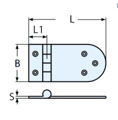 103 x 65, 316 Kalite Paslanmaz  Menteşe
