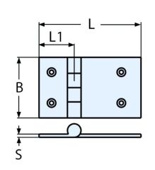 52 x 61, 316 Kalite Paslanmaz  Menteşe