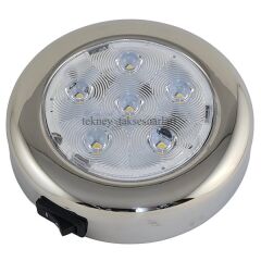 Paslanmaz Tavan Lambası Led 12V Gün ışığı, Düğmeli