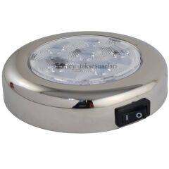 Paslanmaz Tavan Lambası Led 12V Gün ışığı, Düğmeli