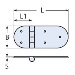 126 x 40, 316 Kalite Paslanmaz Menteşe Civatalı
