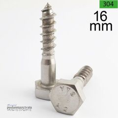 M16 Paslanmaz Trifon, 6k Ağaç Vidası DIN571