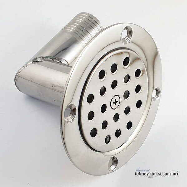 Paslanmaz Yer Süzgeçi, 90' Çıkışlı Yer Sifonu