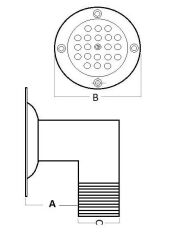Paslanmaz Yer Süzgeçi, 90' Çıkışlı Yer Sifonu
