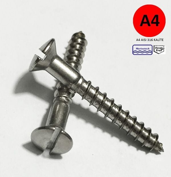 5 mm A4 Paslanmaz MB Ağaç Vidası DIN95 Çeşitleri