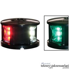 12m, İskele sancak pupa, 3'lü Seyir feneri, LED, Siyah