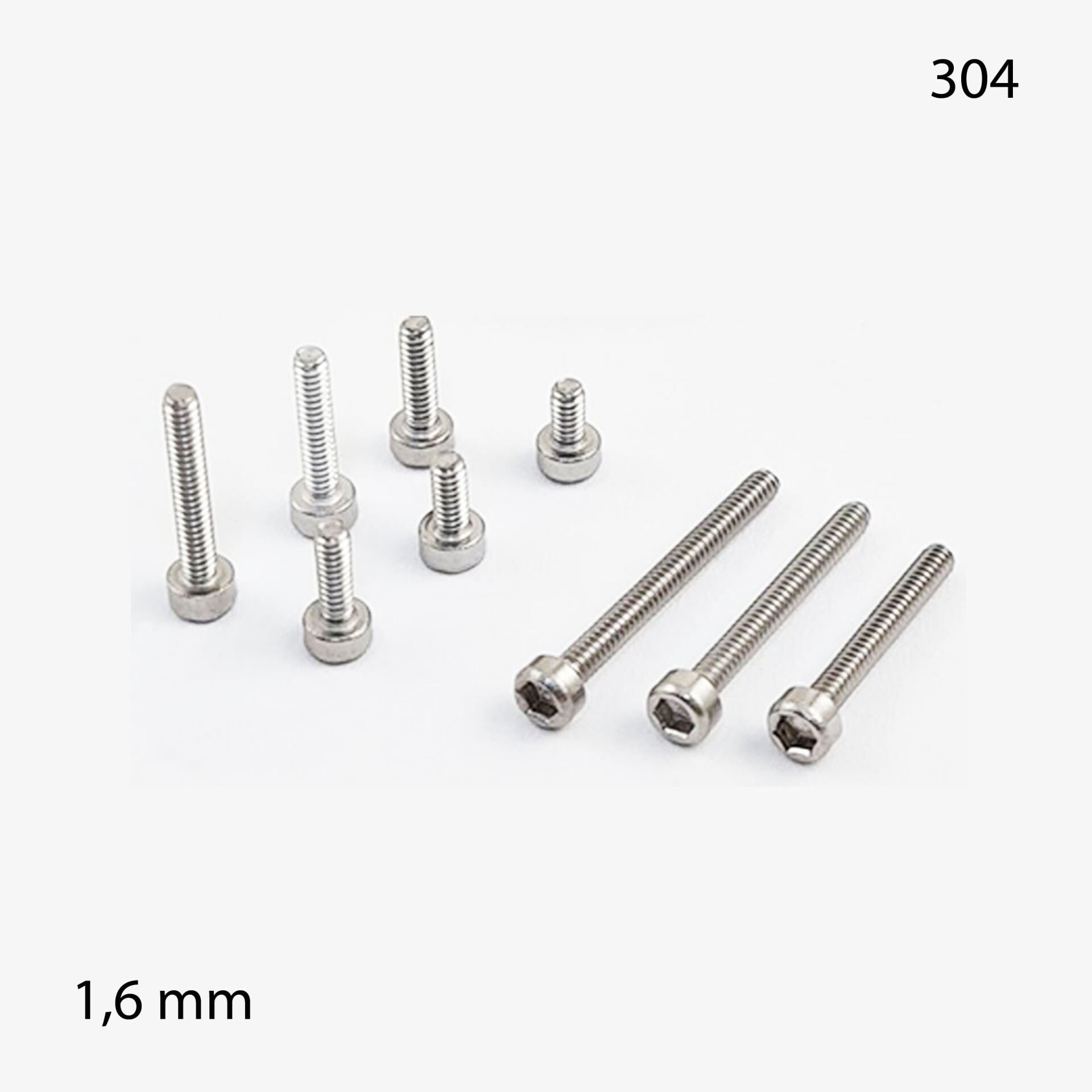 M 1,6 Paslanmaz İmbus Civata Çeşitleri DIN912