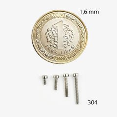 M 1,6 Paslanmaz İmbus Civata Çeşitleri DIN912