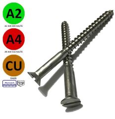 5 mm Paslanmaz / Bakır HB Ağaç Vidası DIN97 Çeşitleri