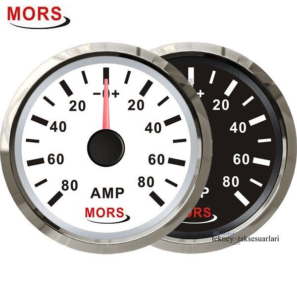 MORS Ampermetre ,12 / 24V 55mm, Şönt DAHİL