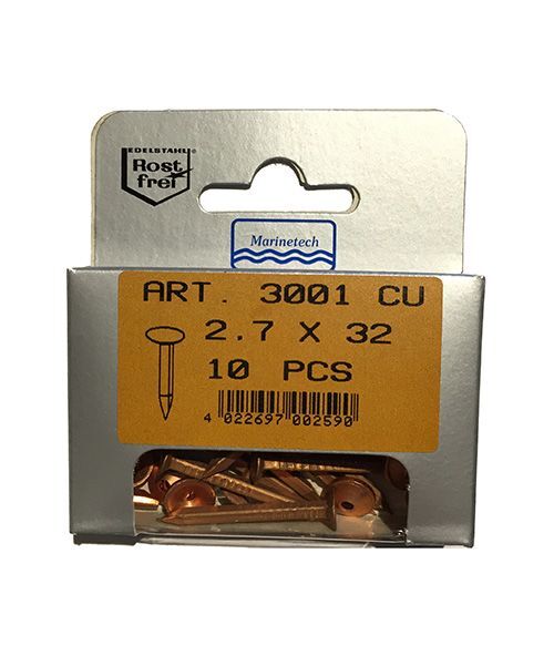 2,7 x 32 Bakır Çivi / Pullu 10 Adet