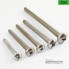 2,2mm Paslanmaz YSB Saç Vidası Çeşitleri DIN7981